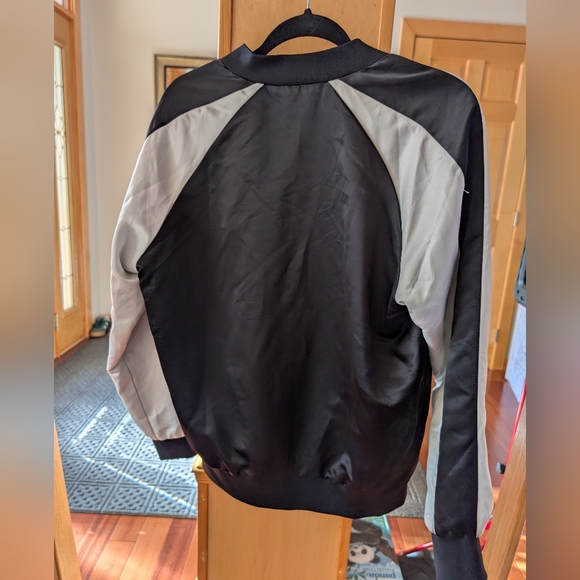 Floral Embroidered Black and White Women's Jacket - Picture 3 of 3